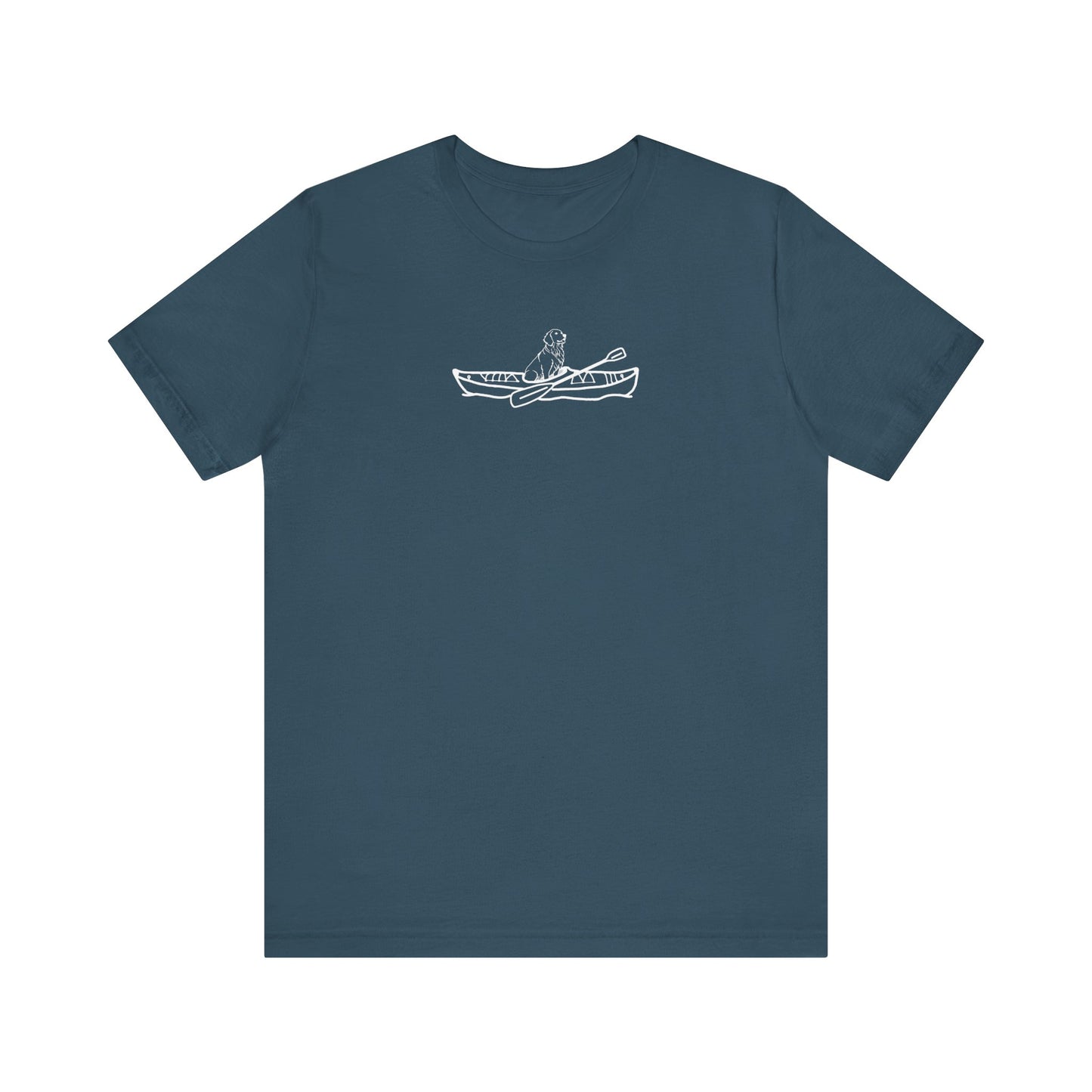 Kayak Dog Golden Retriever Unisex Lightweight Short Sleeve Tee (BC)