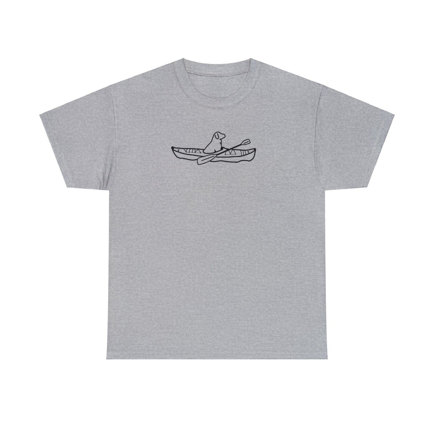 Unisex Heavy Tee Shirt - Kayak Dog