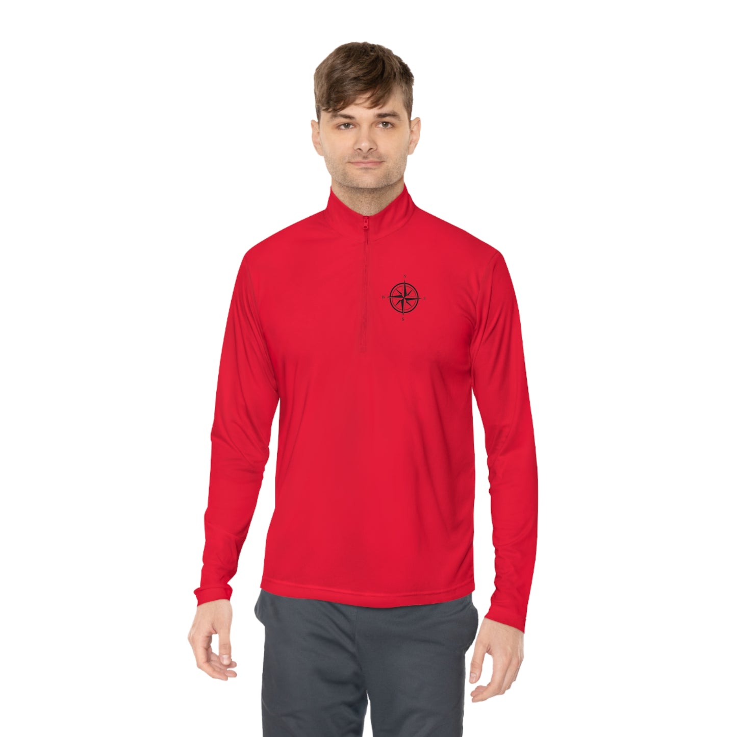 Lake Arbutus Unisex Quarter-Zip - compass rose patch