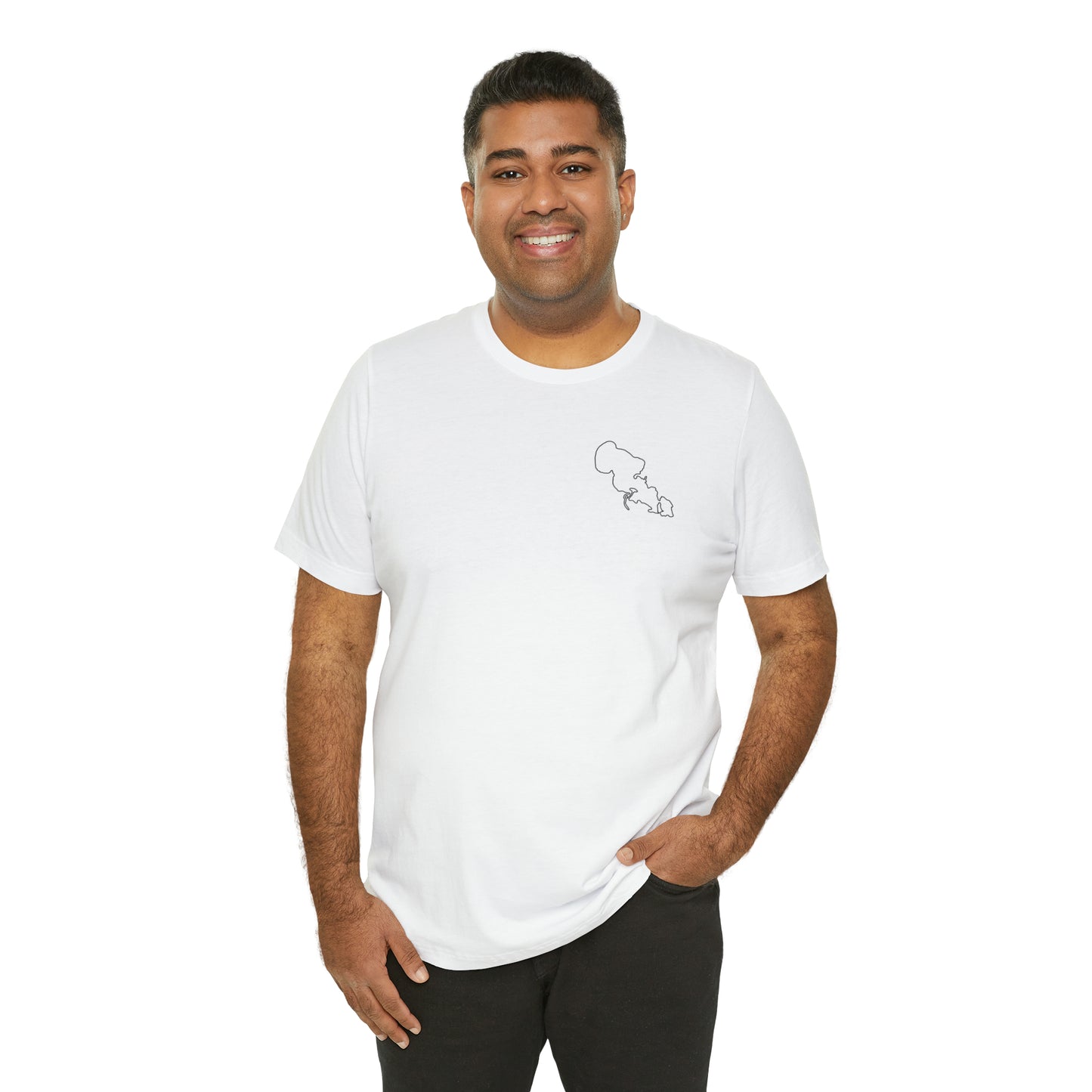 Row Boat Dog Fishing Color - Lac LaBelle Unisex Lightweight Short Sleeve Tee