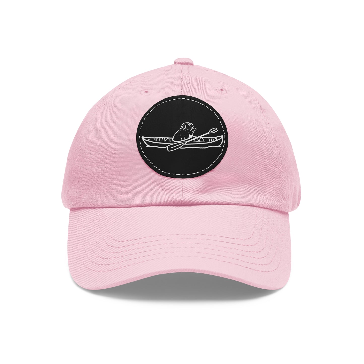 Hat with Leather Patch (Kayak Dog English Bulldog)