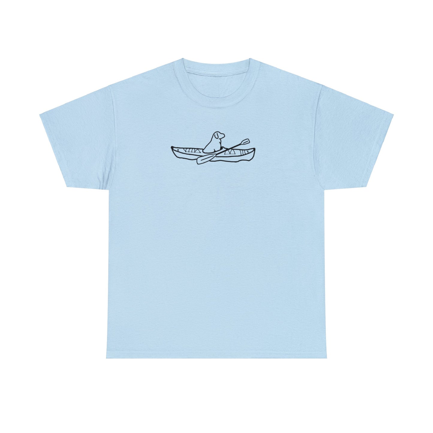 Unisex Heavy Tee Shirt - Kayak Dog