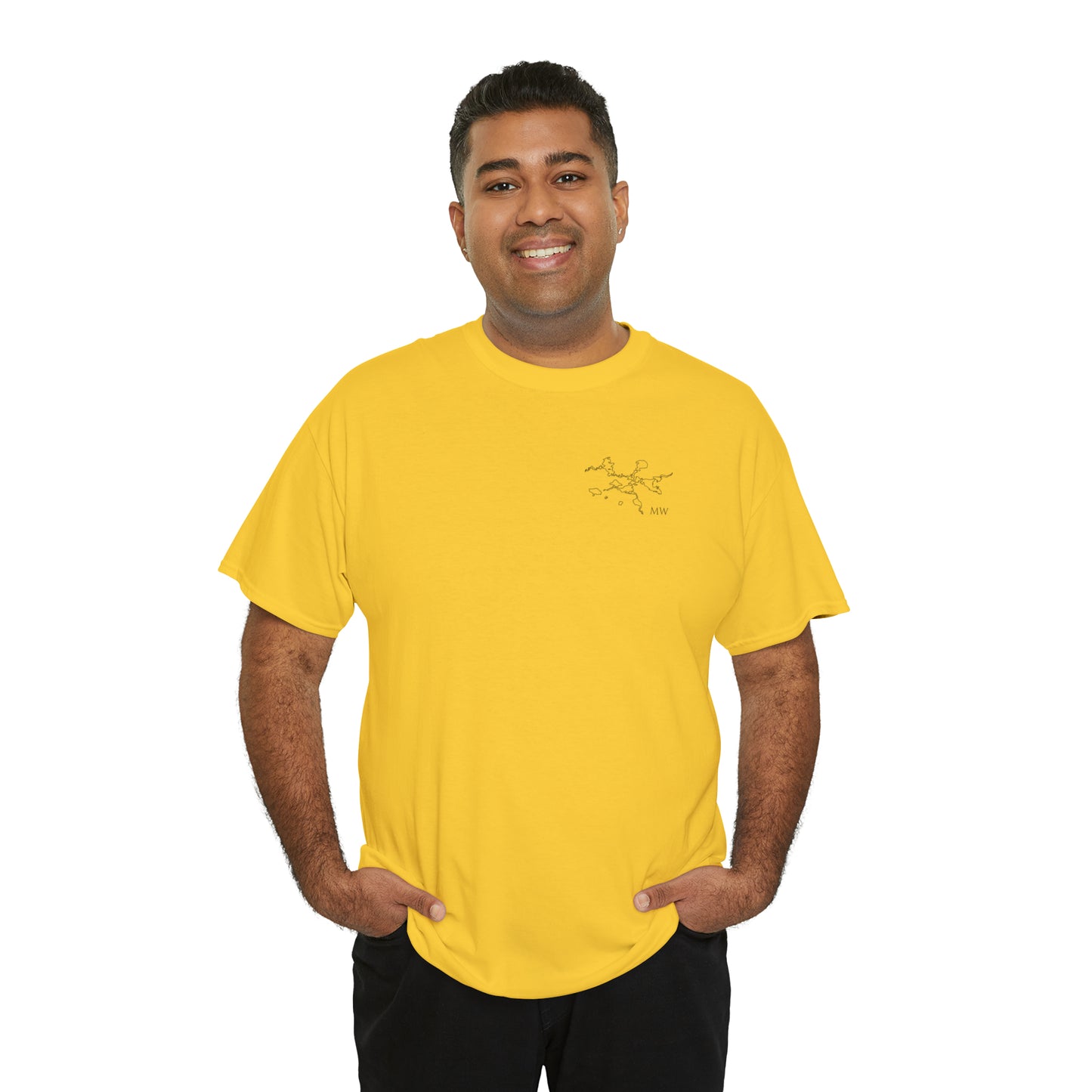 Manitowish Waters Fishing Off Dock - Unisex Heavyweight Short Sleeve Tee