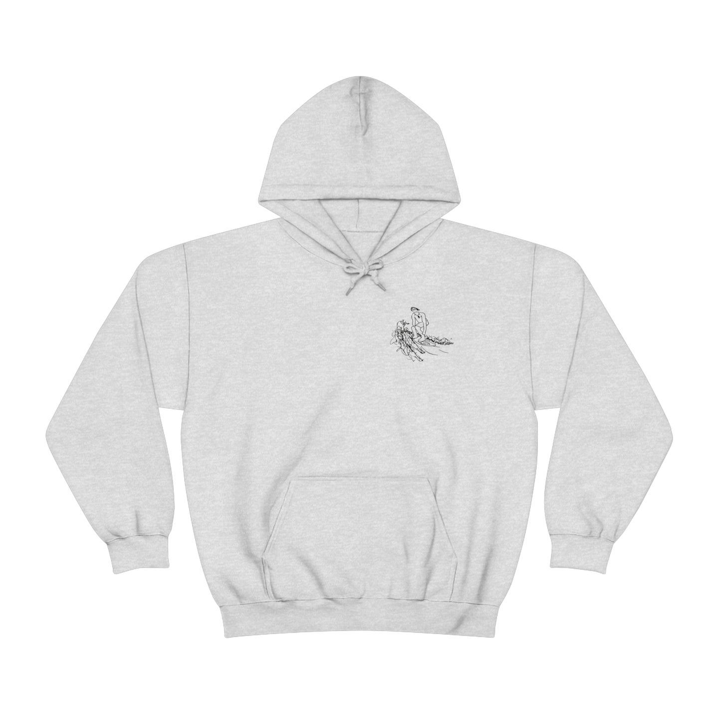 Surf Sketch Patch, Malibu Wakesetter - Lac LaBelle Unisex Heavyweight Hooded Sweatshirt