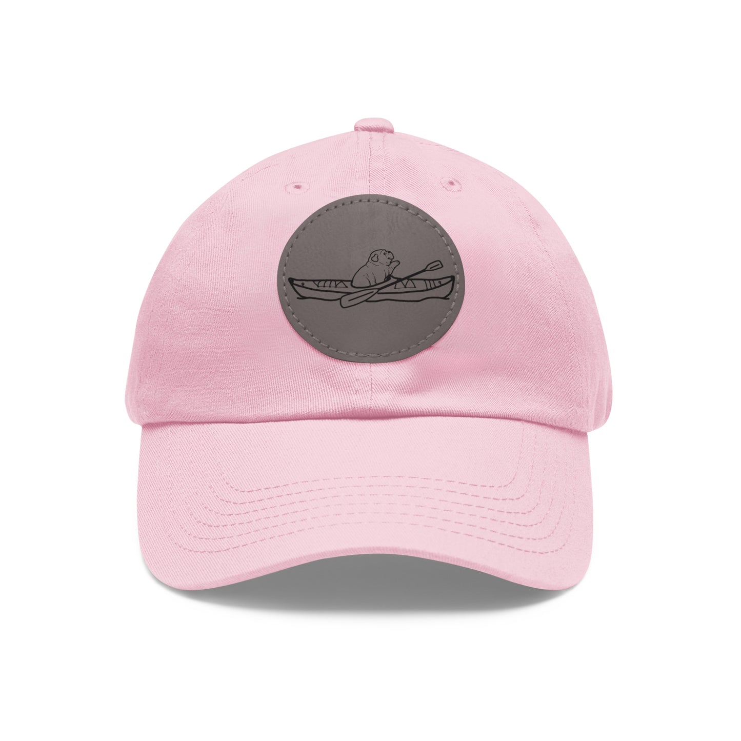 Hat with Leather Patch (Kayak Dog English Bulldog)