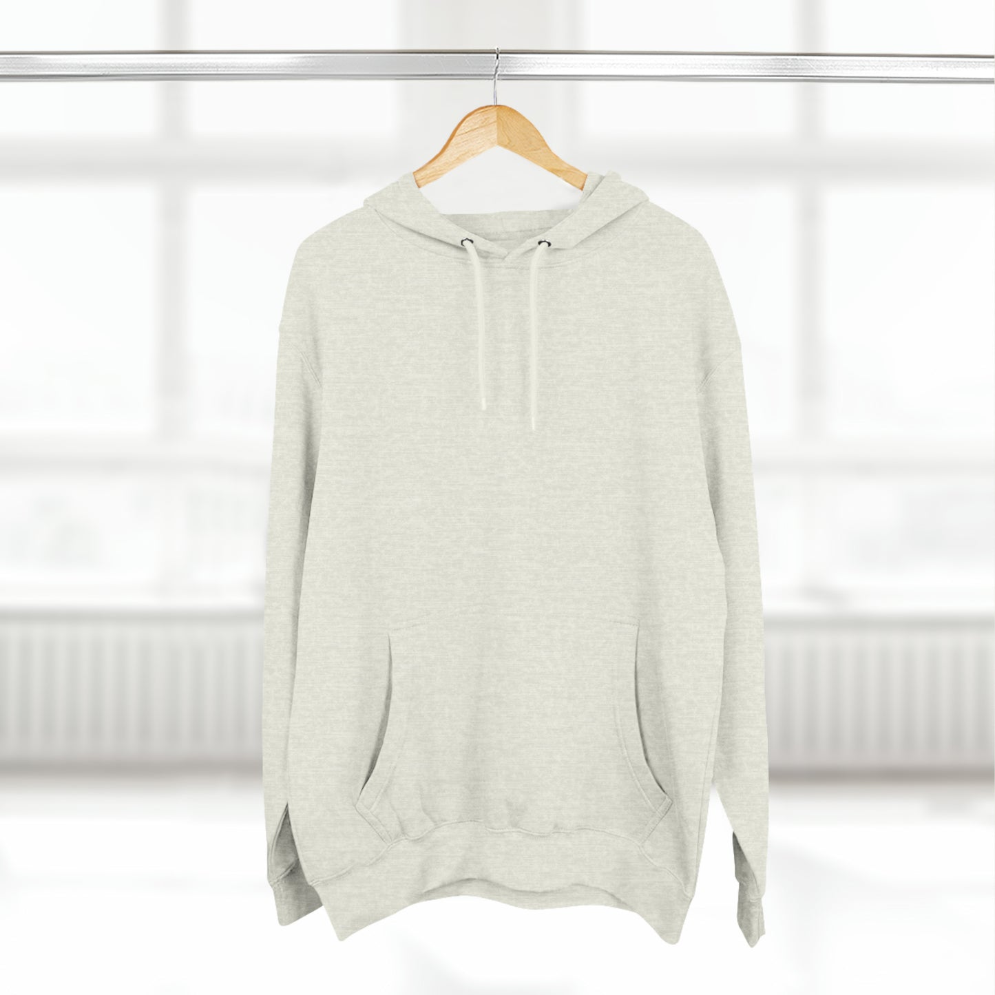 Pike mockup EVEN BOLDER lane seven Three-Panel Fleece Hoodie (grey, light beige, white, pale pink)