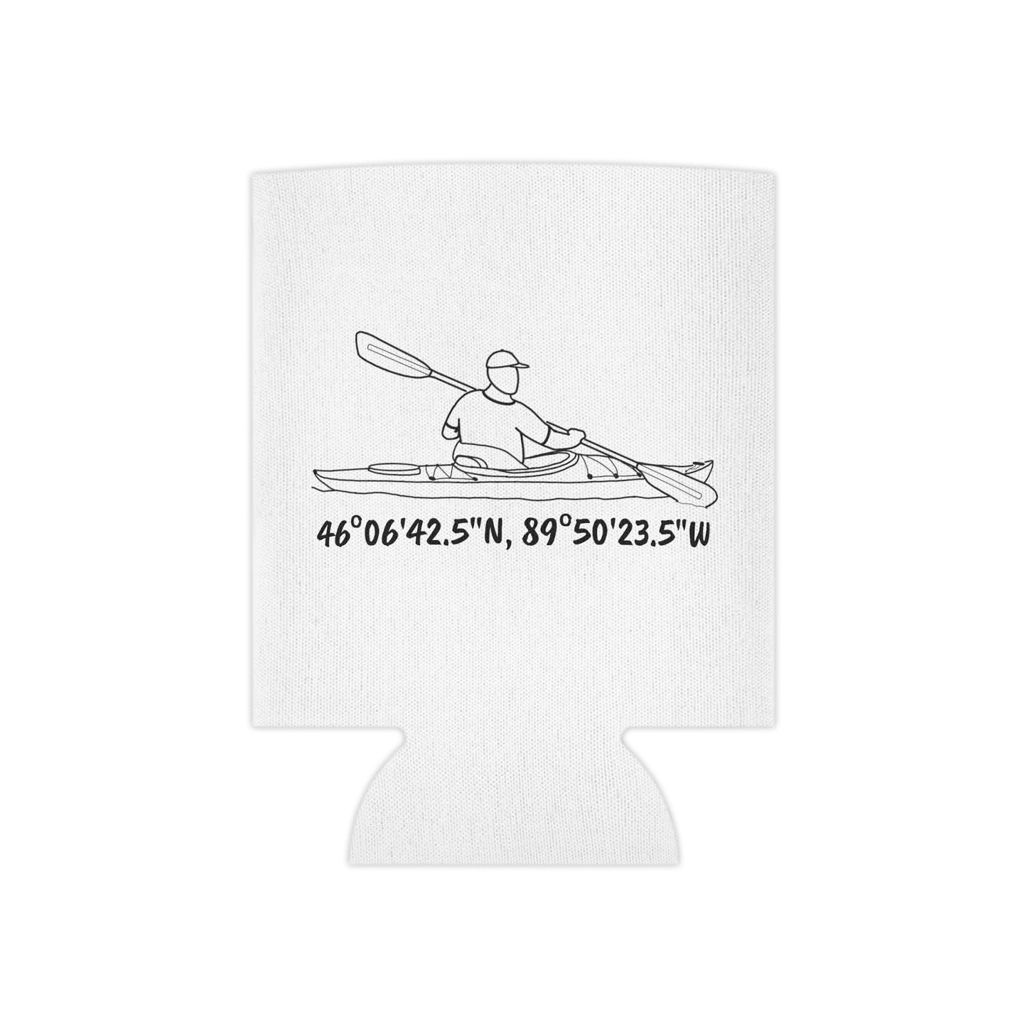 Manitowish Waters Kayak Guy Can Koozie