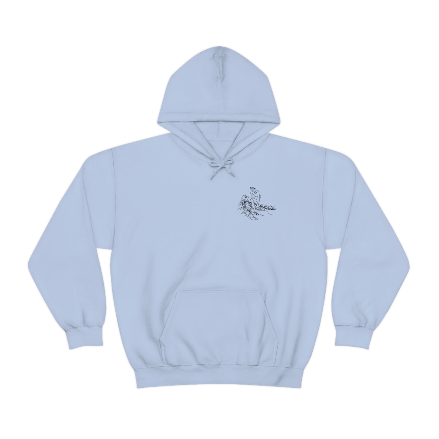 Surf Sketch Patch, Malibu Wakesetter - Lac LaBelle Unisex Heavyweight Hooded Sweatshirt