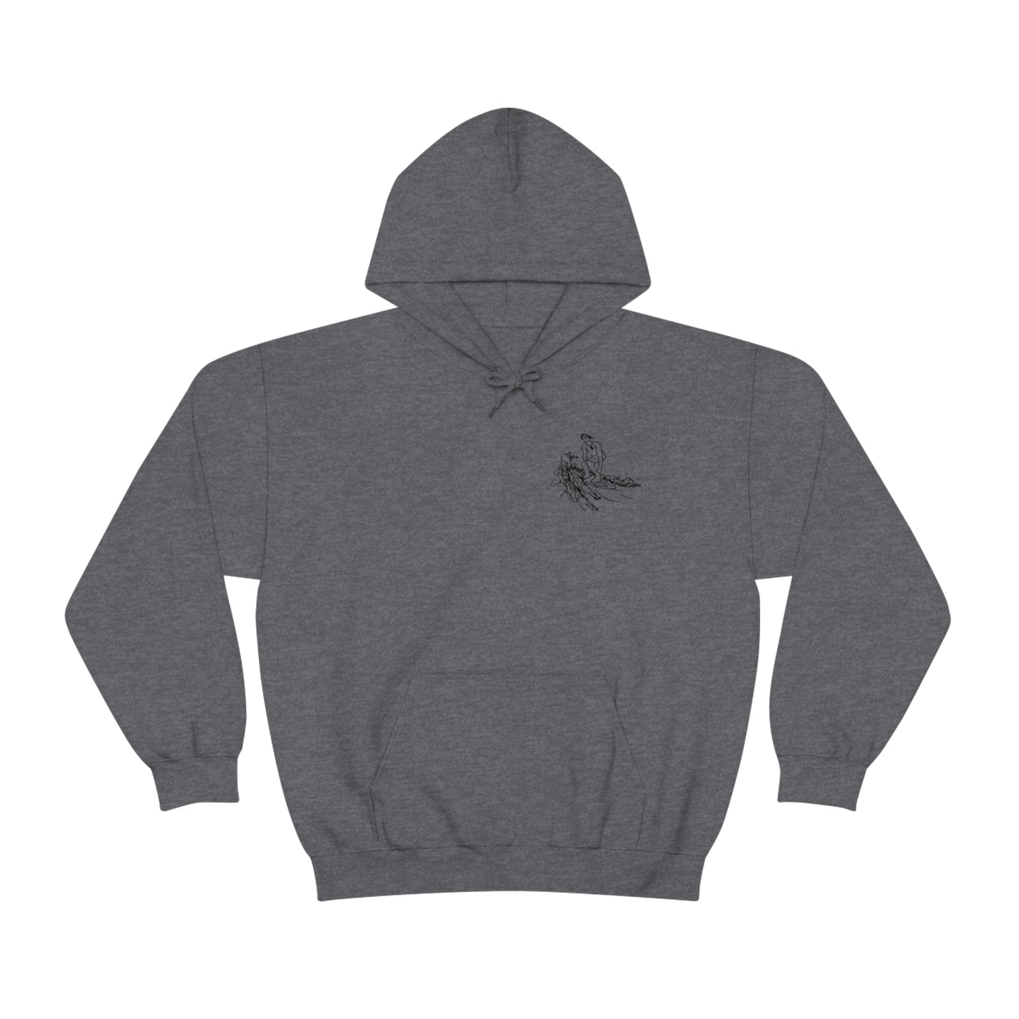 Surf Sketch Patch, Malibu Wakesetter - Lac LaBelle Unisex Heavyweight Hooded Sweatshirt