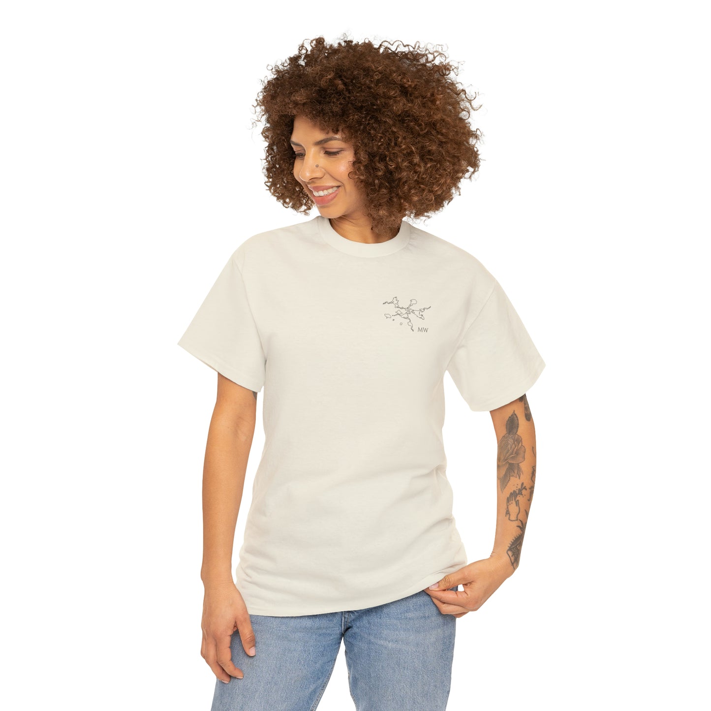 Manitowish Waters Fishing Off Dock - Unisex Heavyweight Short Sleeve Tee