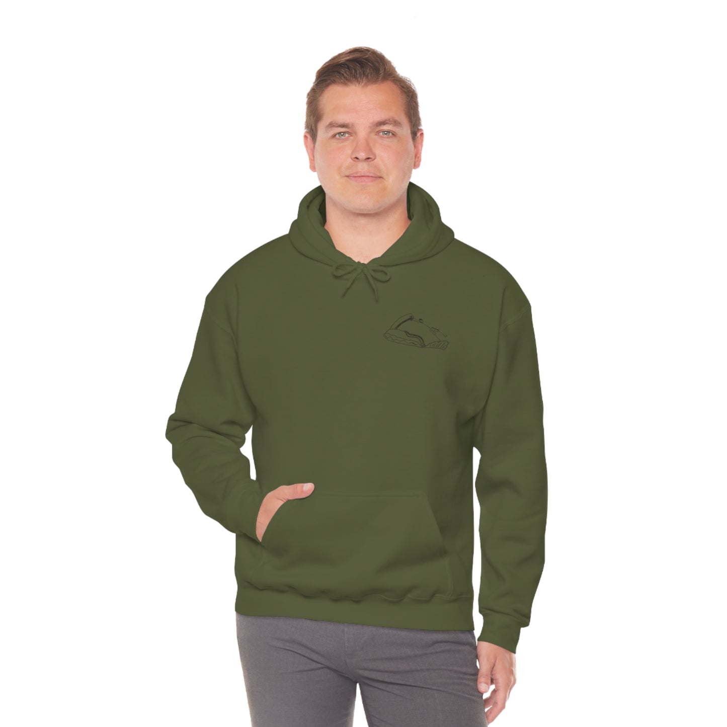 Okauchee Lake, Falling Off Standup Jetski - Unisex Heavy Blend Hooded Sweatshirt