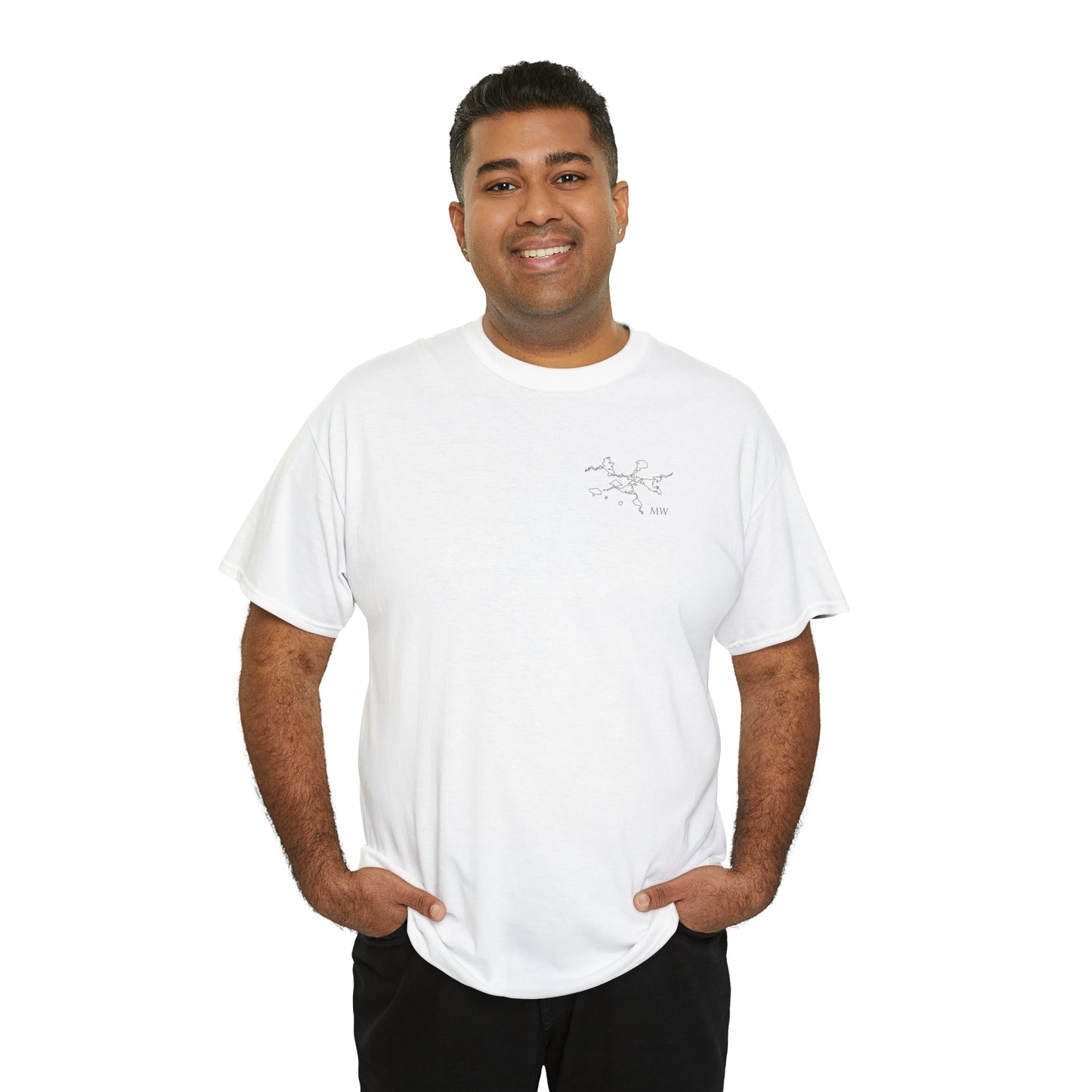 Manitowish Waters Fishing Off Dock - Unisex Heavyweight Short Sleeve Tee