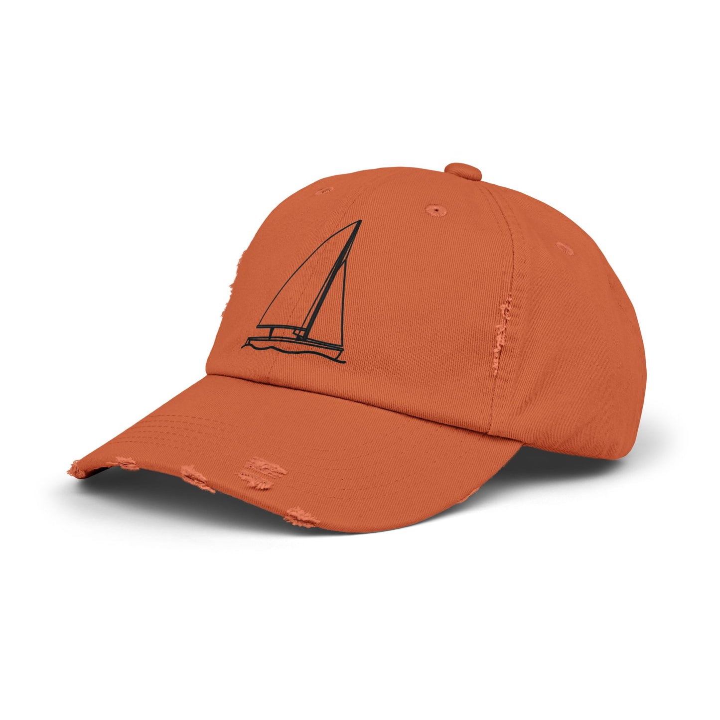Unisex Distressed Cap (Sailboat 470 Model Type Design)