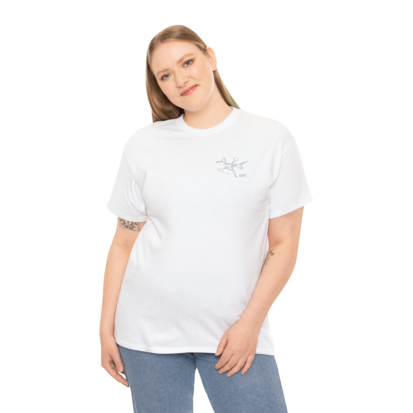 Manitowish Waters Fishing Off Dock - Unisex Heavyweight Short Sleeve Tee