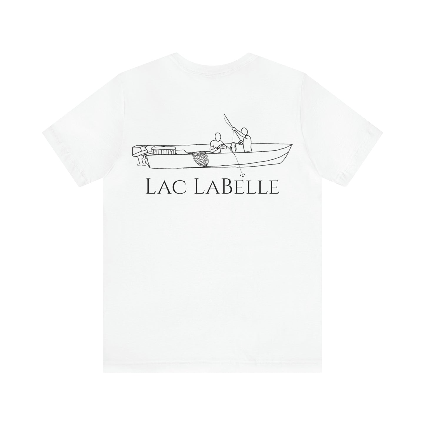 Lac LaBelle, 2 Guys Fishing - Unisex Lightweight Short Sleeve Tee