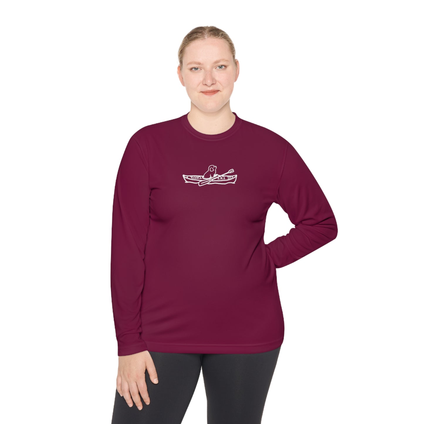 Kayak Dog - Mini Golden Doodle/Toy Poodle - Unisex Lightweight Sport Long Sleeve Tee