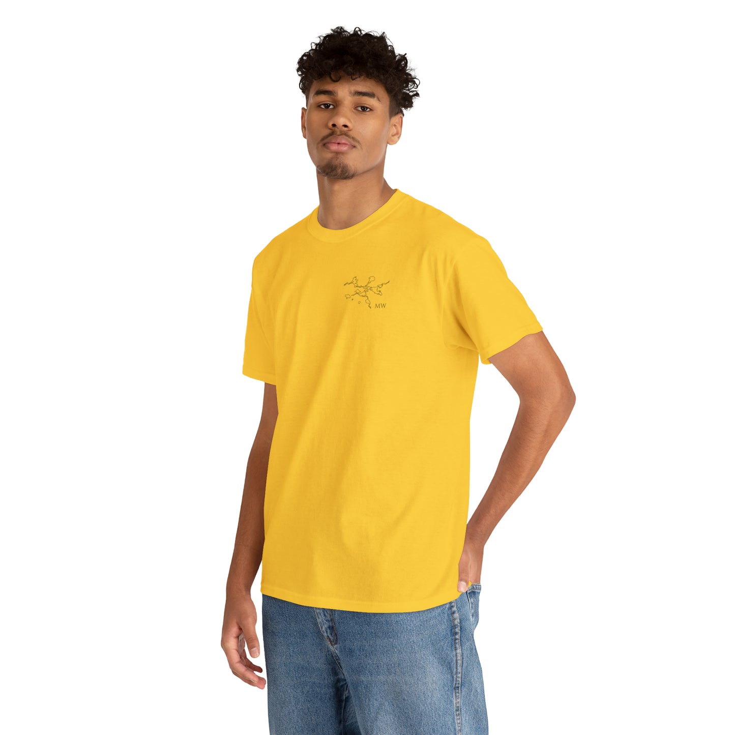 Manitowish Waters Fishing Off Dock - Unisex Heavyweight Short Sleeve Tee
