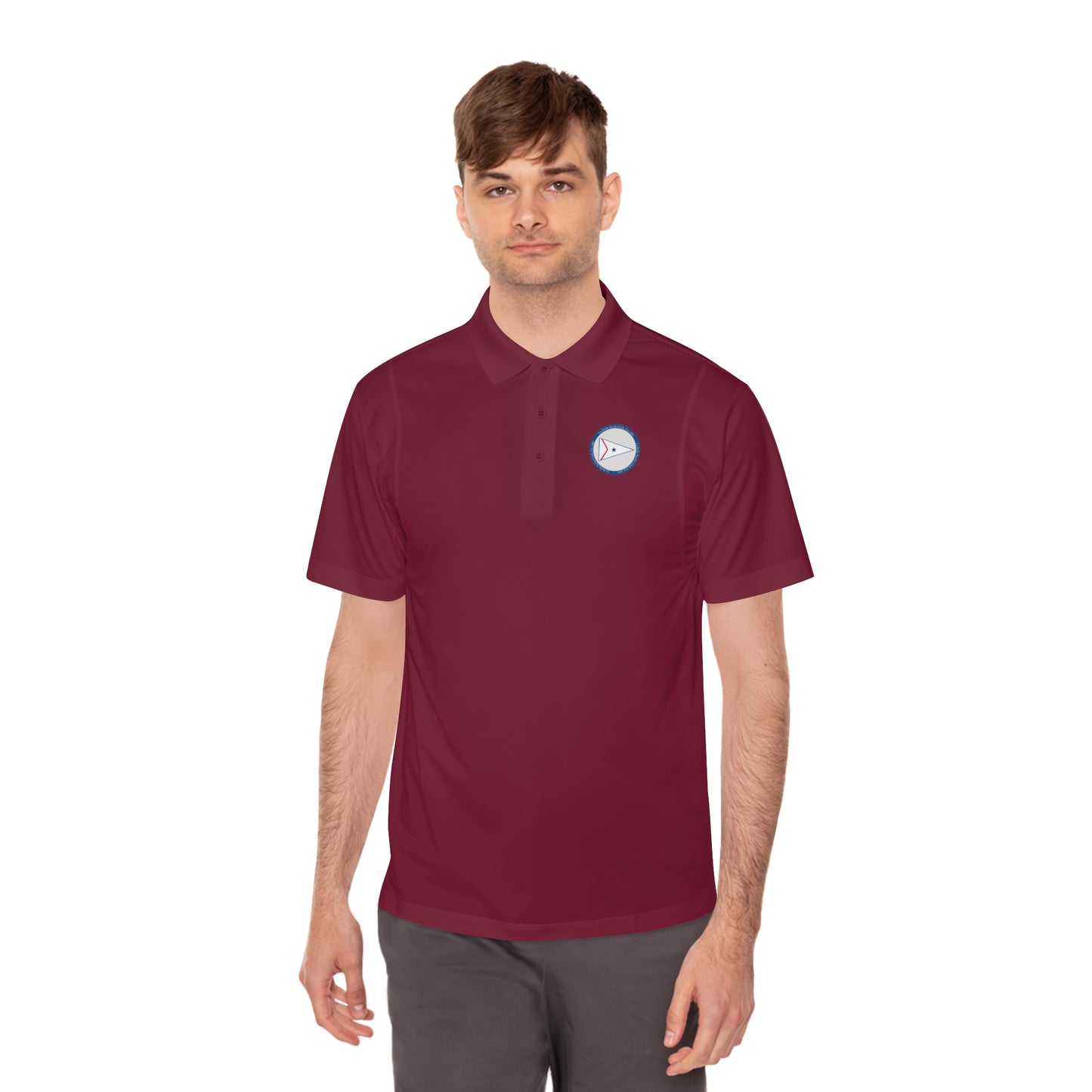 La Belle Yacth Club Logo Circle Patch Men's Sport Polo Shirt