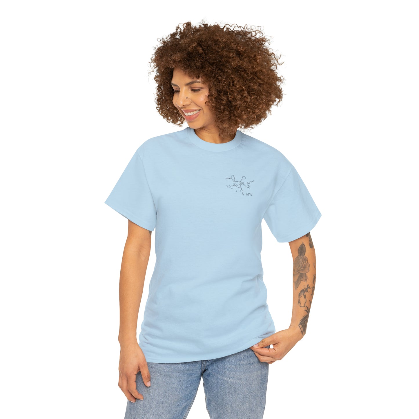 Manitowish Waters Fishing Off Dock - Unisex Heavyweight Short Sleeve Tee