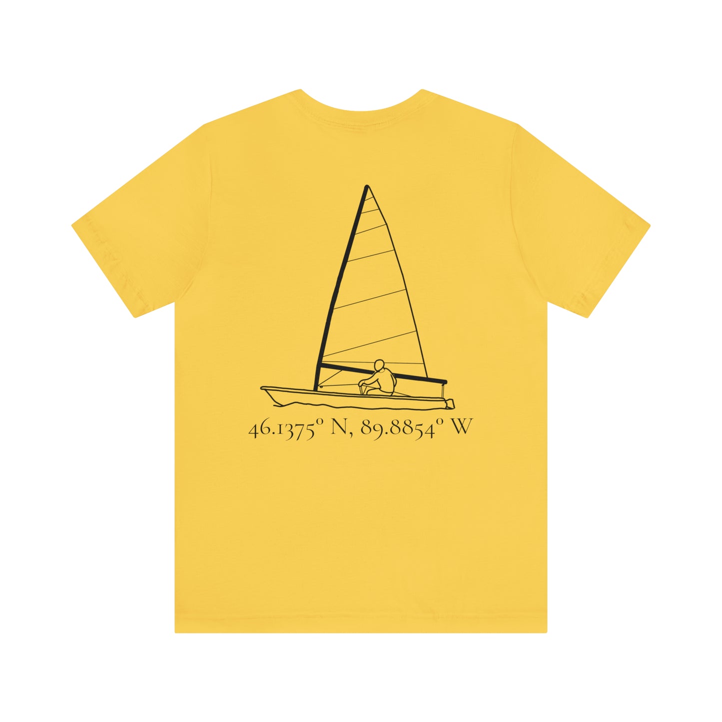 Sailing and Coordinates - Manitowish Waters Unisex Lightweight Short Sleeve Tee