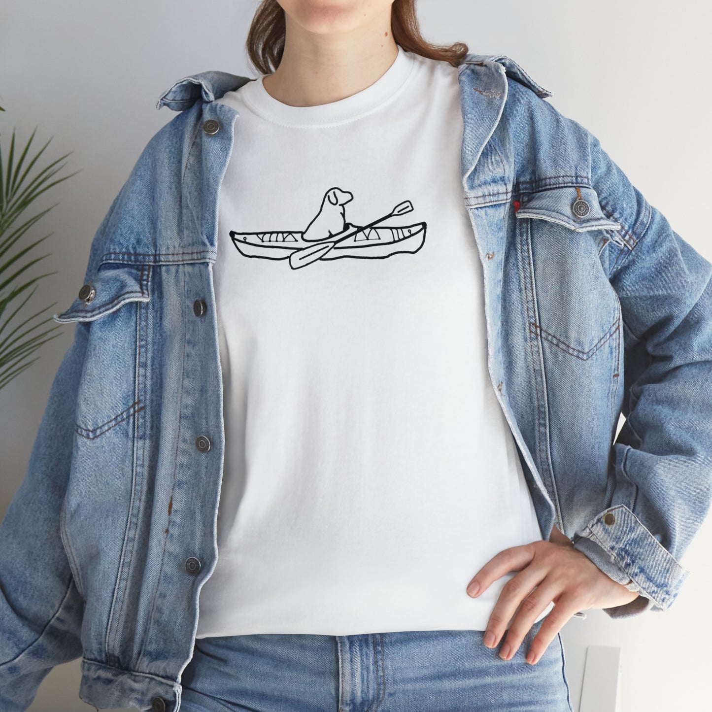 Okauchee Lake, Kayak Dog - Unisex Heavy Tee Shirt