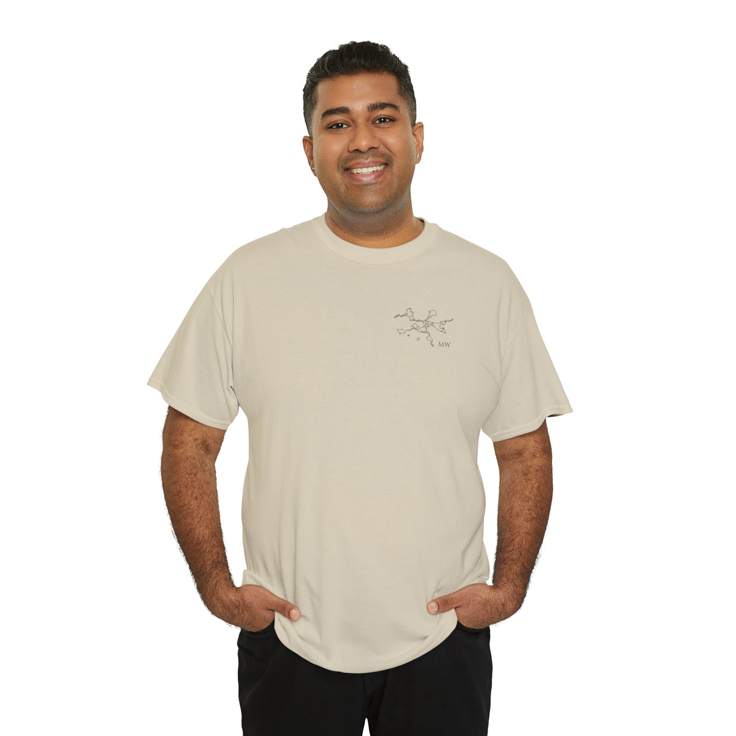 Manitowish Waters Fishing Off Dock - Unisex Heavyweight Short Sleeve Tee