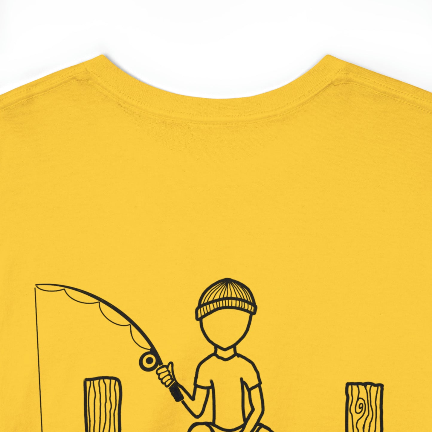 Manitowish Waters Fishing Off Dock - Unisex Heavyweight Short Sleeve Tee