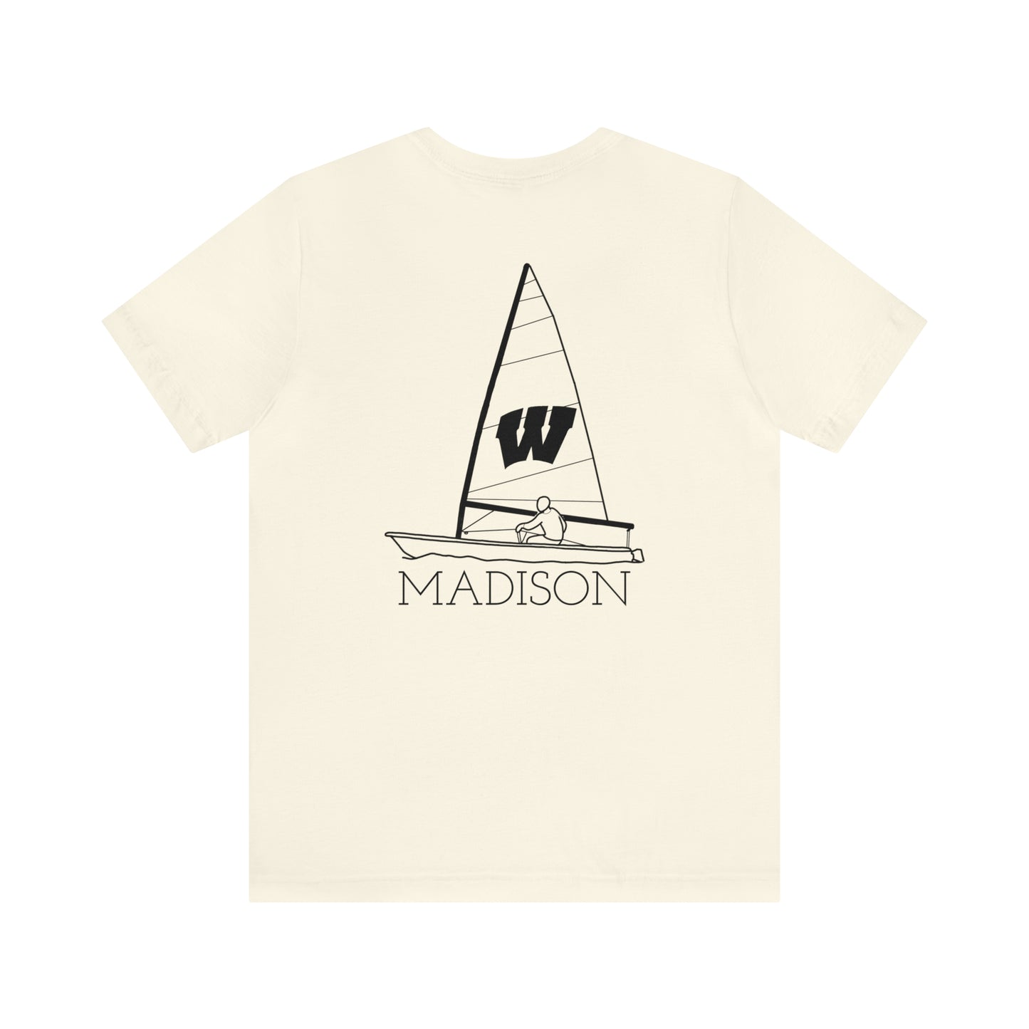 Mendota/Monona , sailboat Badger Logo - Bella & Canvas Short Sleeve