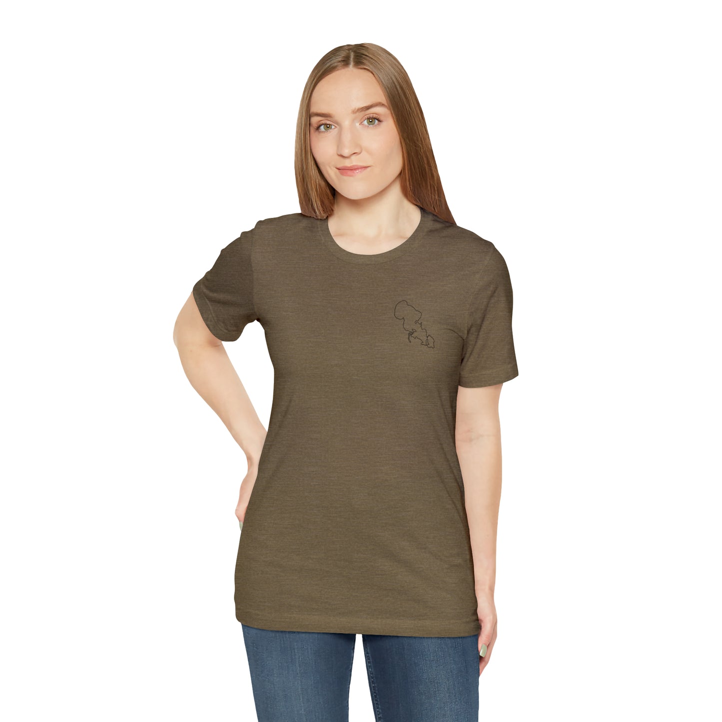 Row Boat Dog Fishing Color - Lac LaBelle Unisex Lightweight Short Sleeve Tee