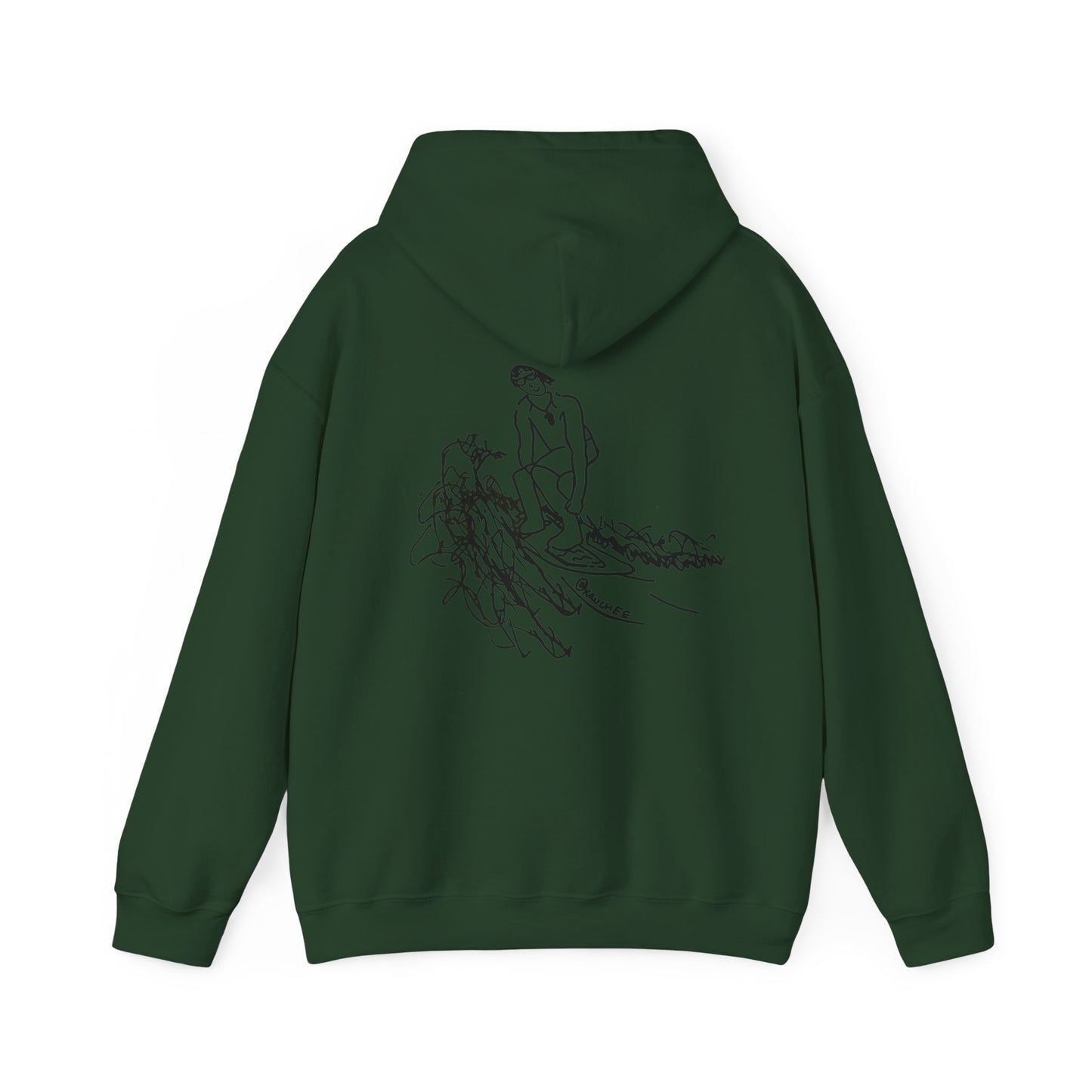 Surfing Sketch (Okauchee Lake) Unisex Heavy Blend Hooded Sweatshirt