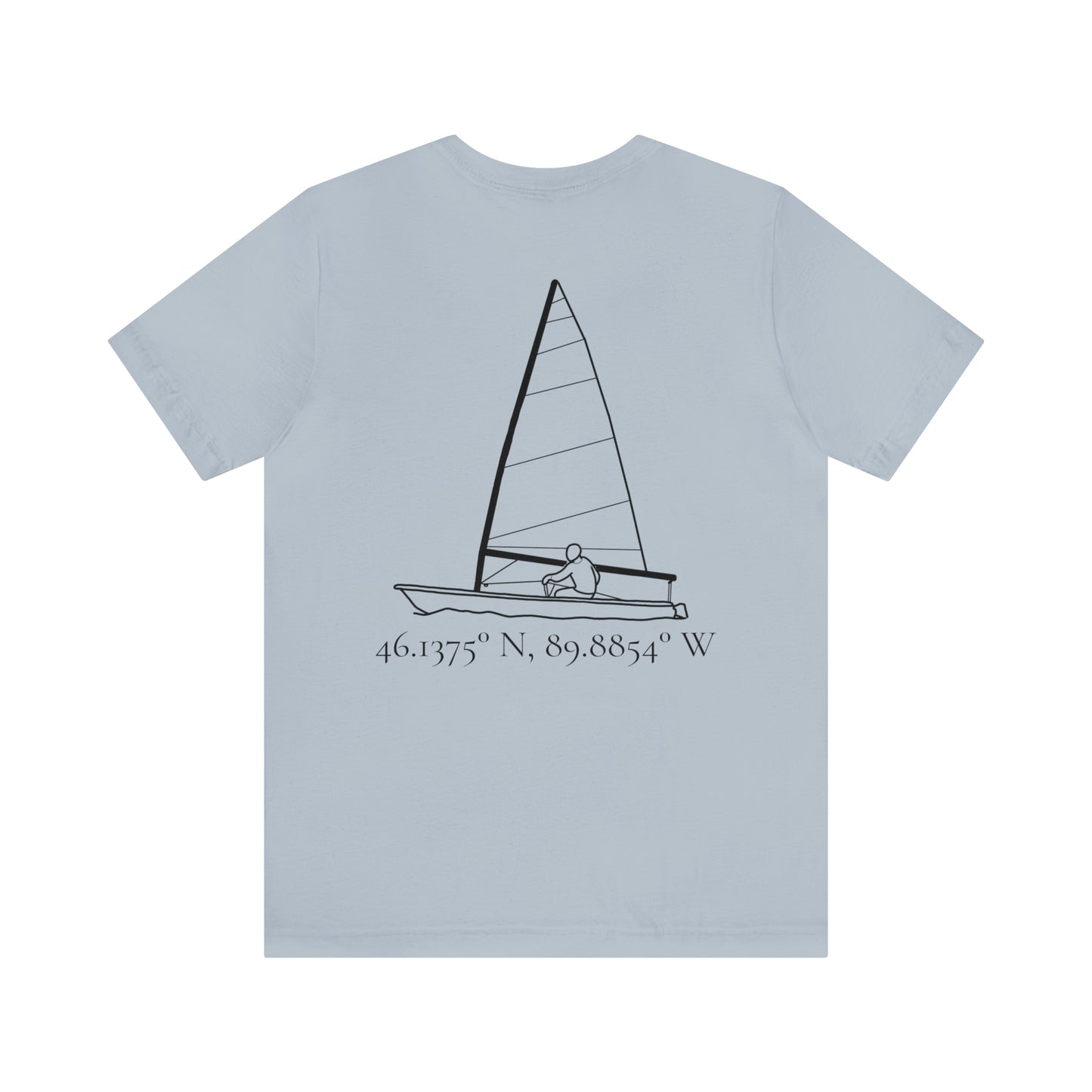 Sailing and Coordinates - Manitowish Waters Unisex Lightweight Short Sleeve Tee