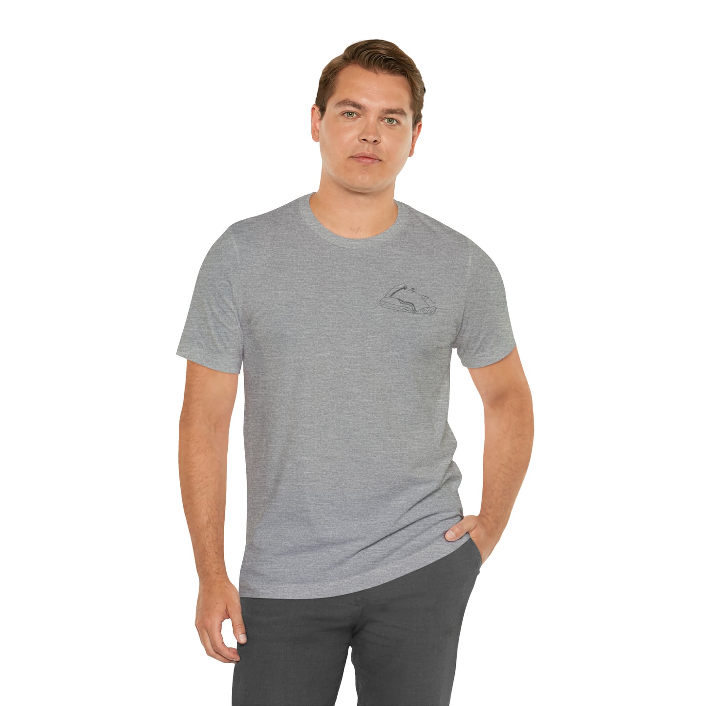 Okauchee Lake, Standup Jetski Fall - Unisex Lightweight Short Sleeve Tee
