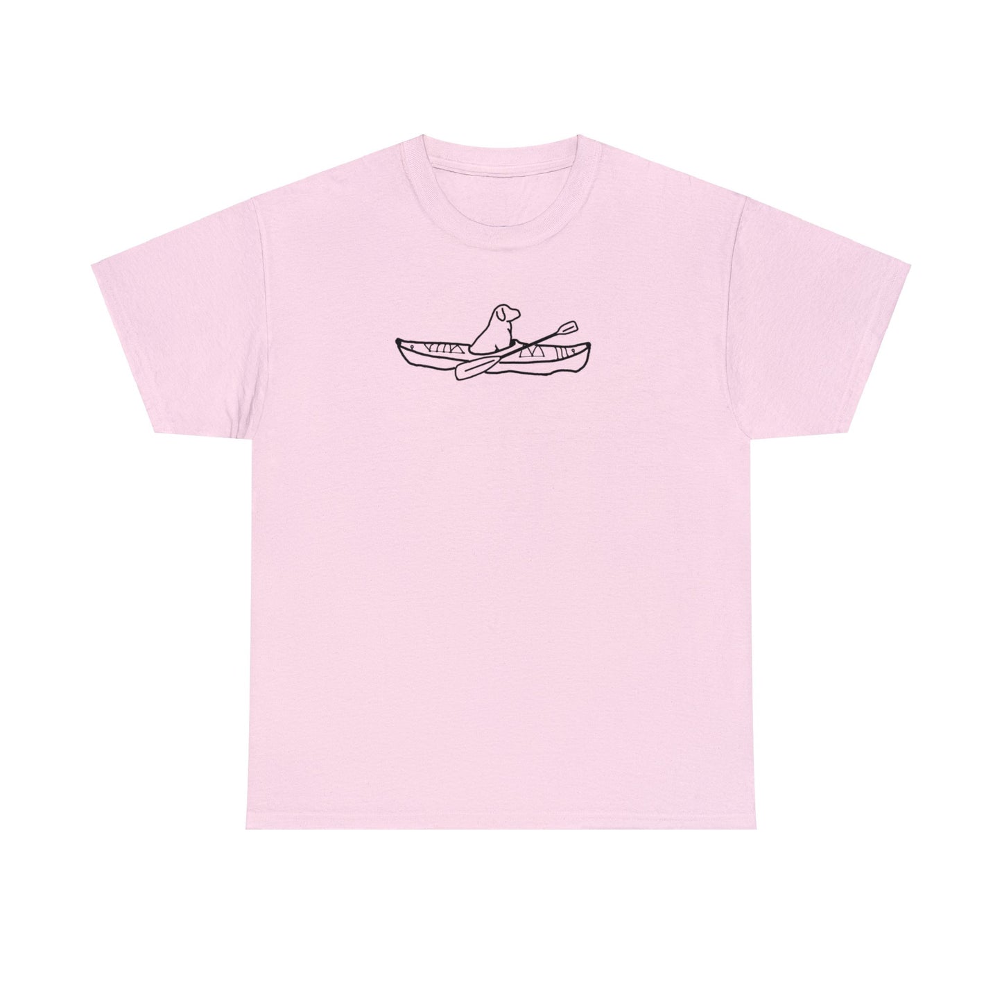 Unisex Heavy Tee Shirt - Kayak Dog