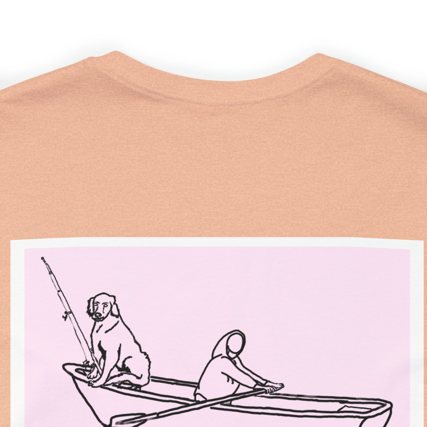 Row Boat Dog Fishing Color - Lac LaBelle Unisex Lightweight Short Sleeve Tee