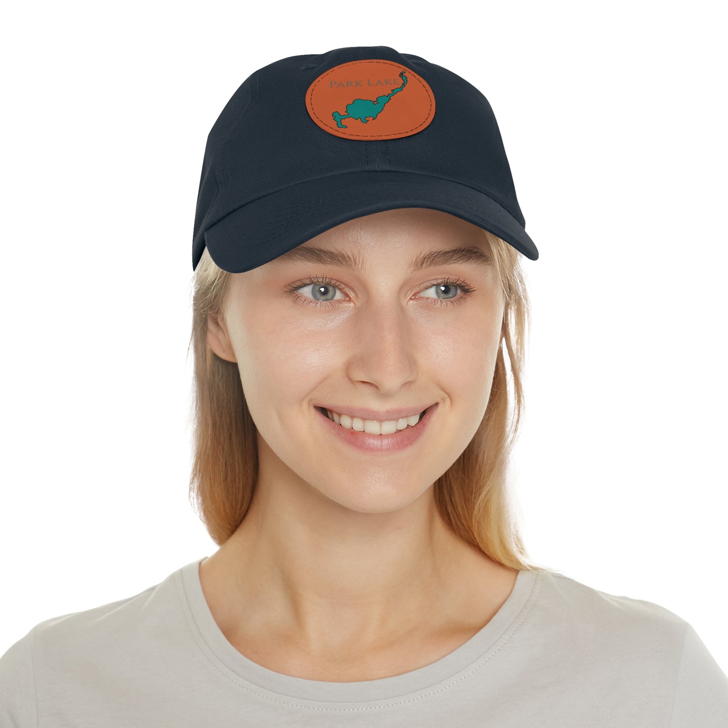 Park Lake Embroidered Hat with Leather Patch