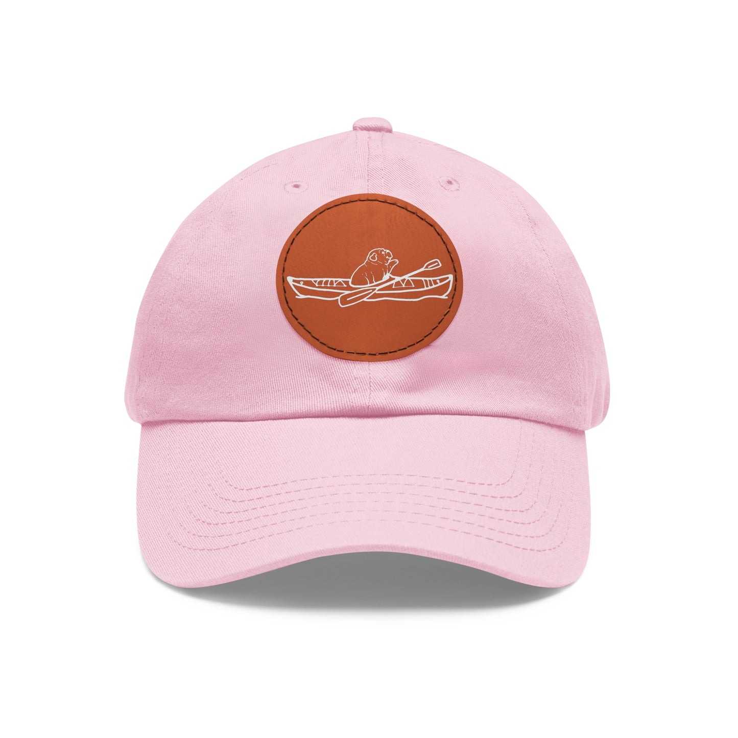 Hat with Leather Patch (Kayak Dog English Bulldog)