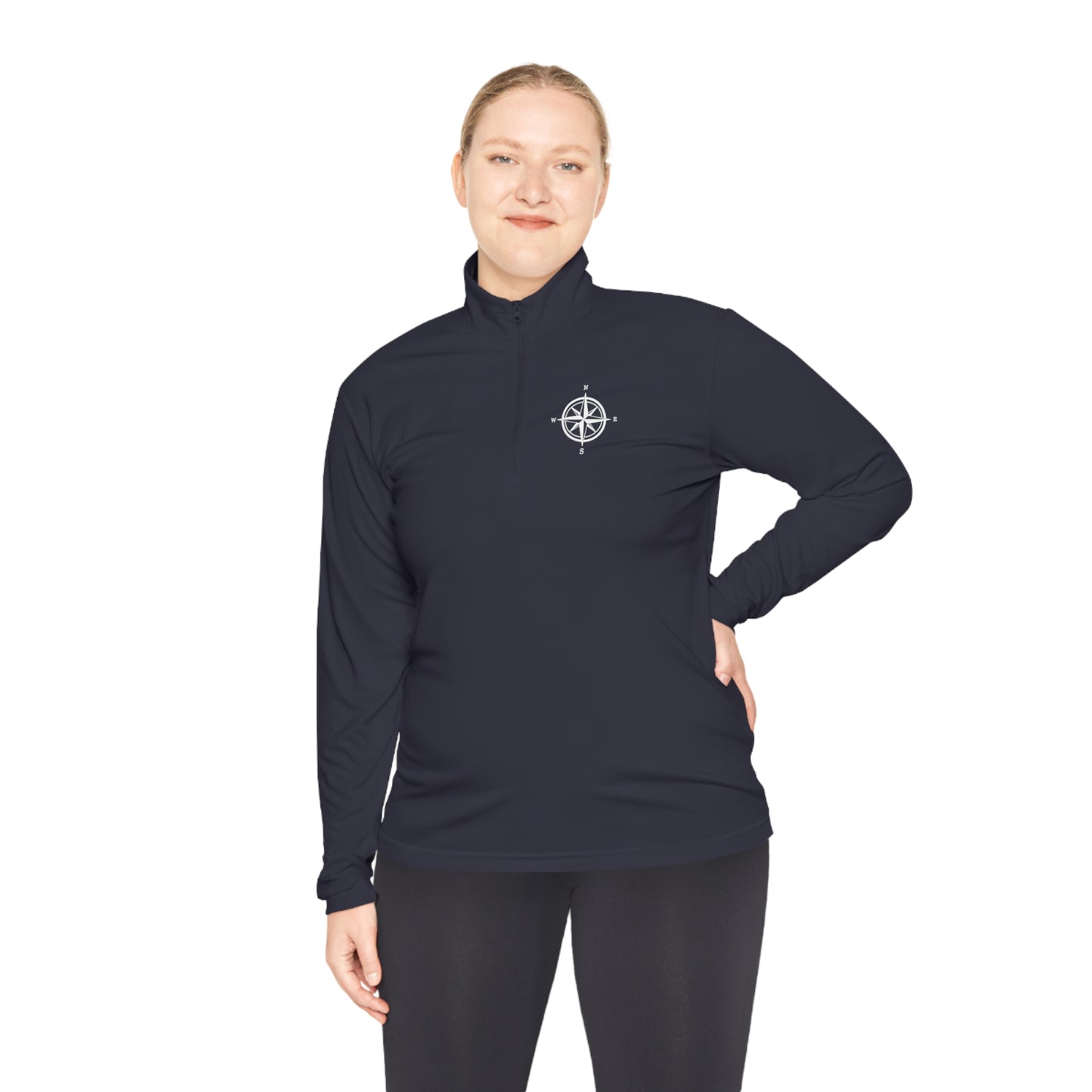 Lake Arbutus Unisex Quarter-Zip - compass rose patch