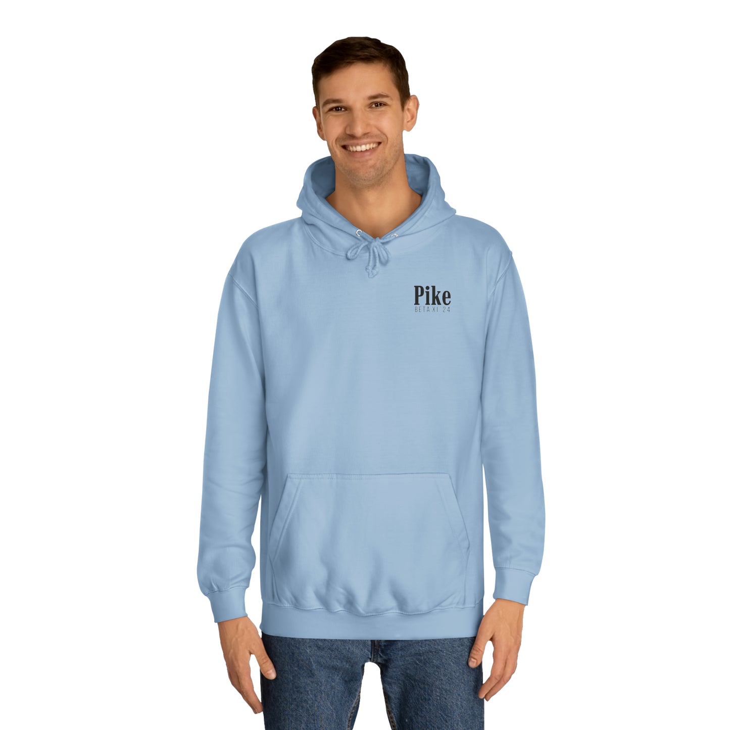 Pike Final Mockup Navy Unisex Hoodie Medium Weight (brown and navy yellow)