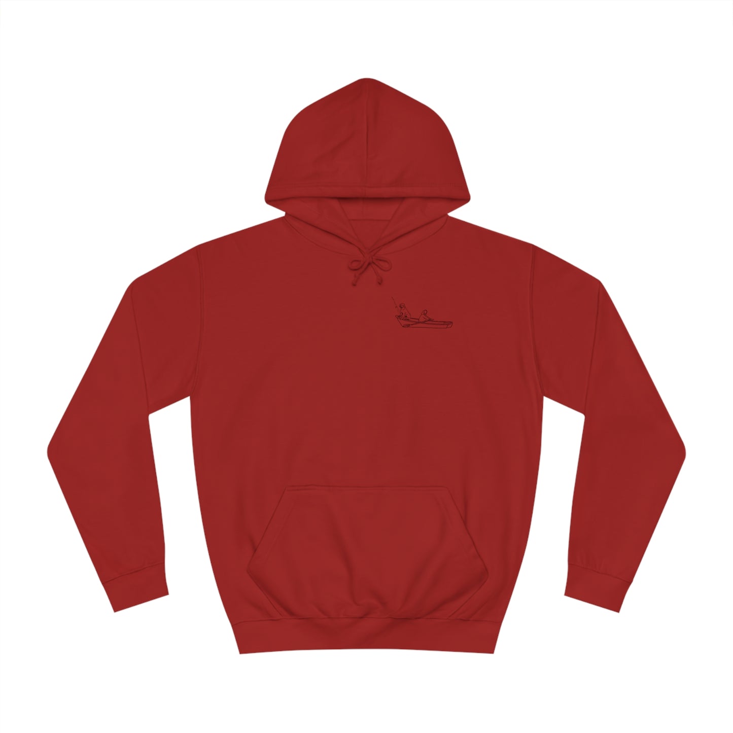 Manitowish Waters Row Boat Dog Fishing Patch - Unisex Hoodie Medium Weight