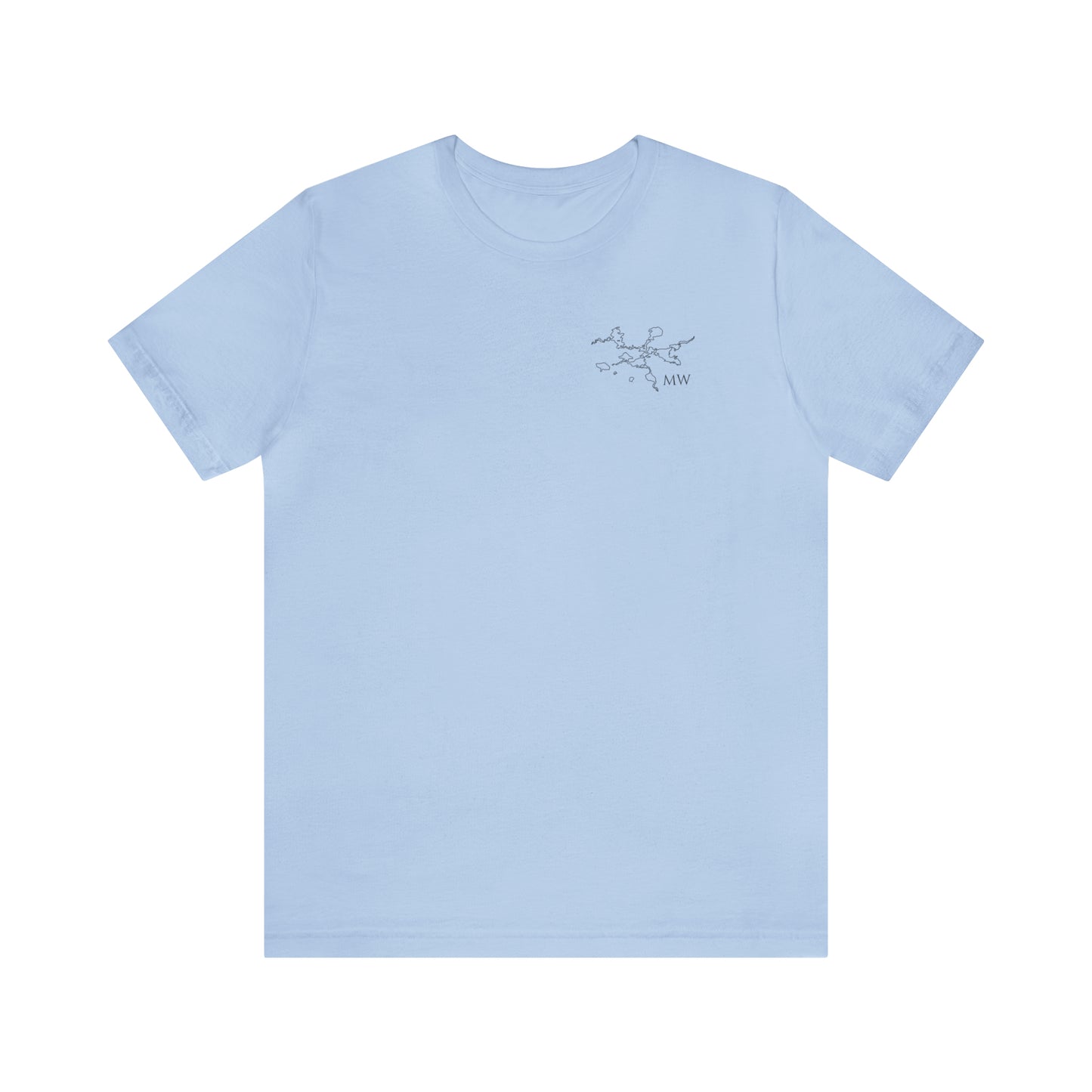 Paddle Board Female Back - Manitowish Waters Unisex Lightweight Short Sleeve Tee