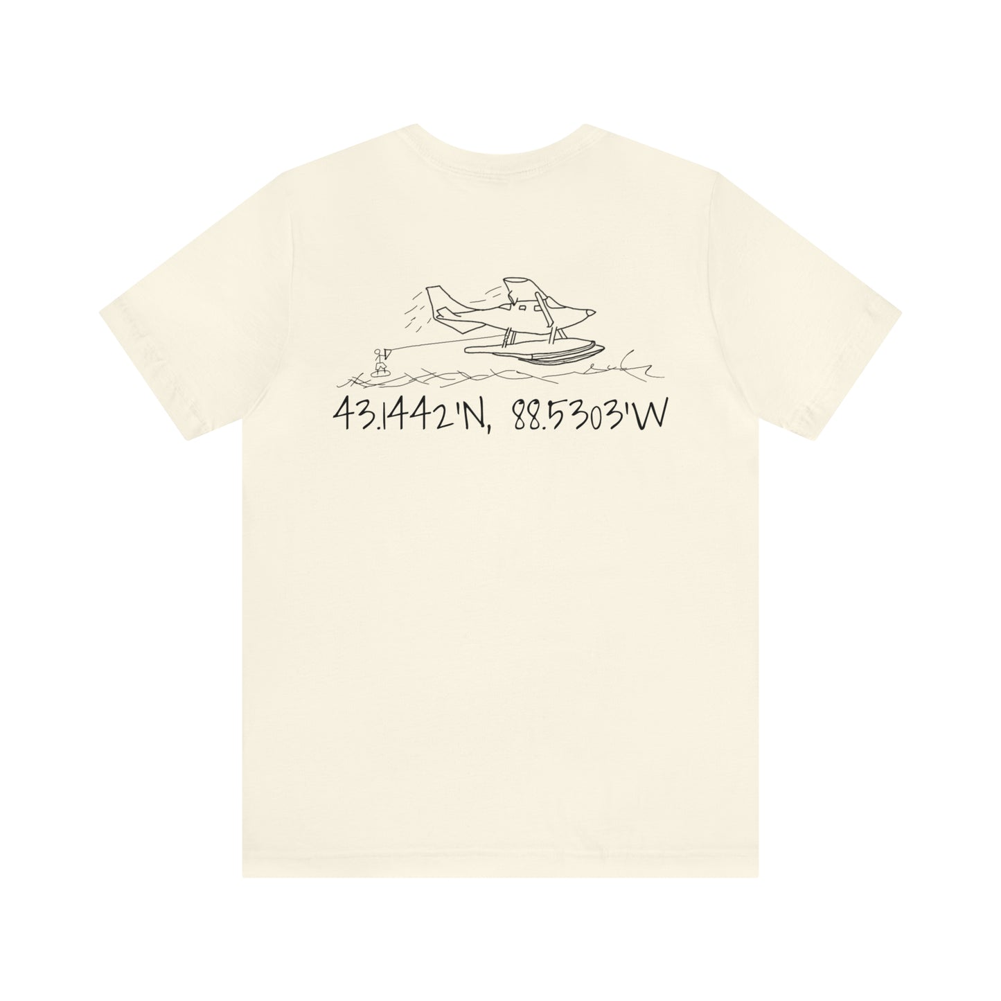 Lac LaBelle, Wakeboard Float Plane - Unisex Lightweight Short Sleeve Tee