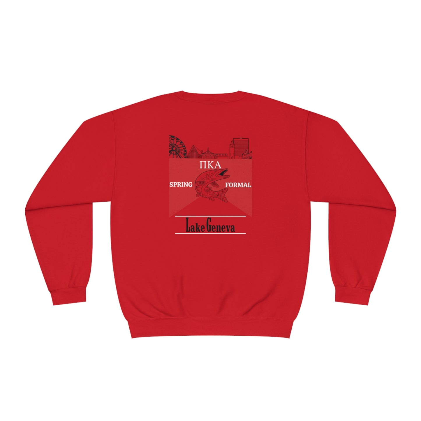 Pike Mockup 1 Crewneck Sweatshirt budwiser red