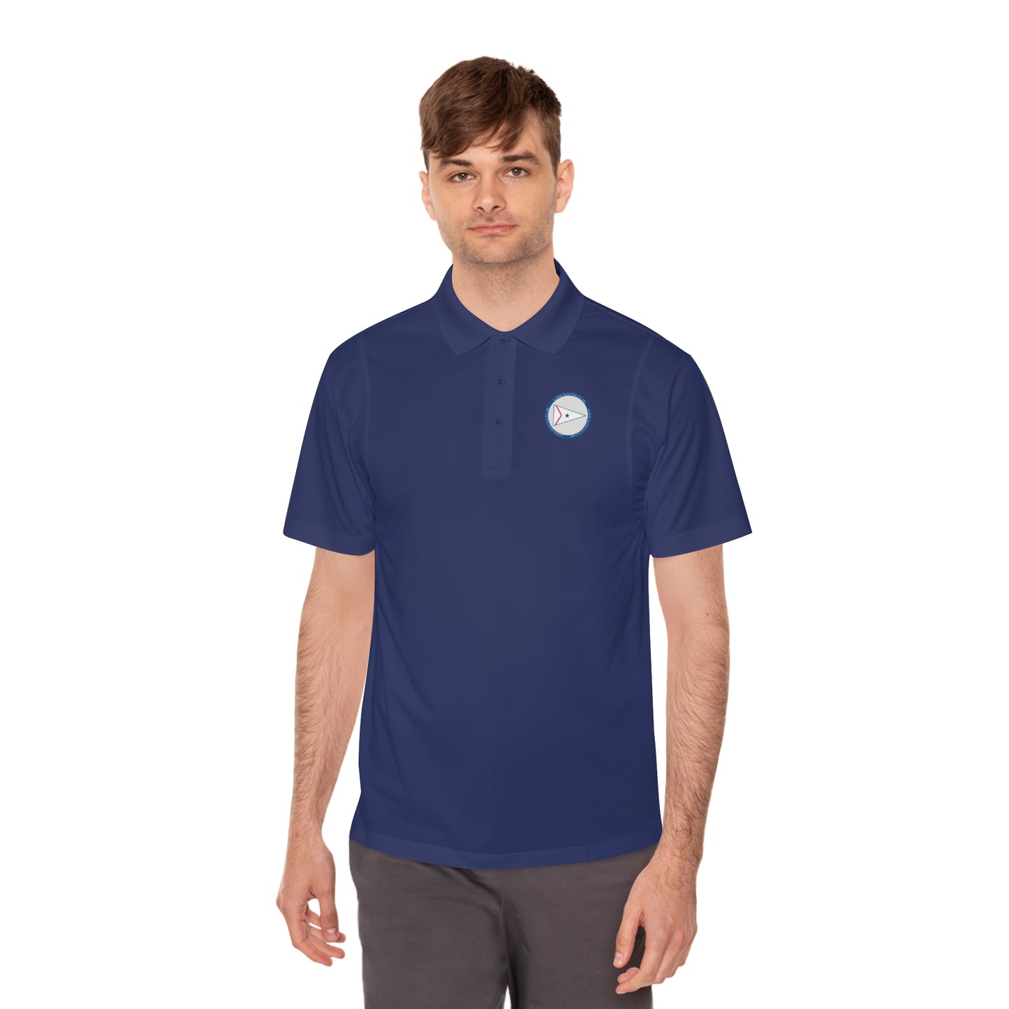 La Belle Yacth Club Logo Circle Patch Men's Sport Polo Shirt