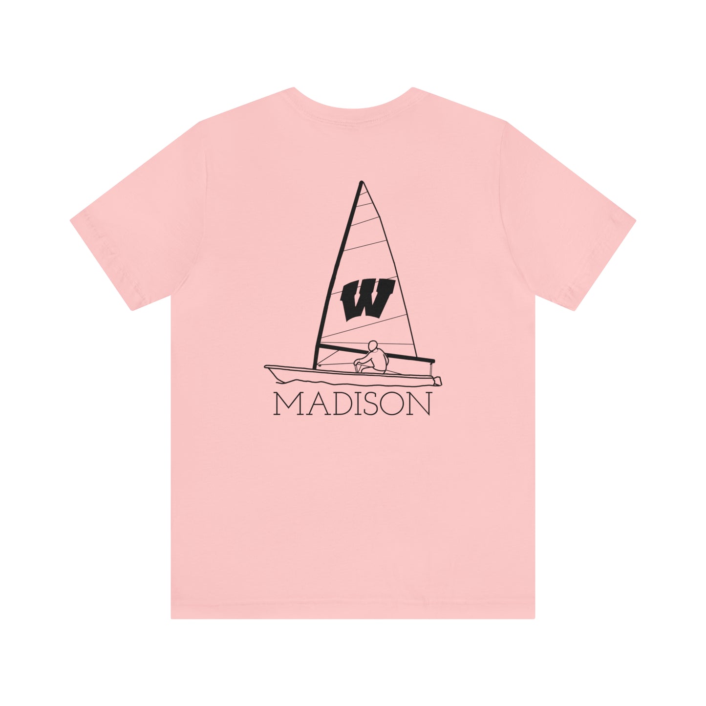 Mendota/Monona , sailboat Badger Logo - Bella & Canvas Short Sleeve
