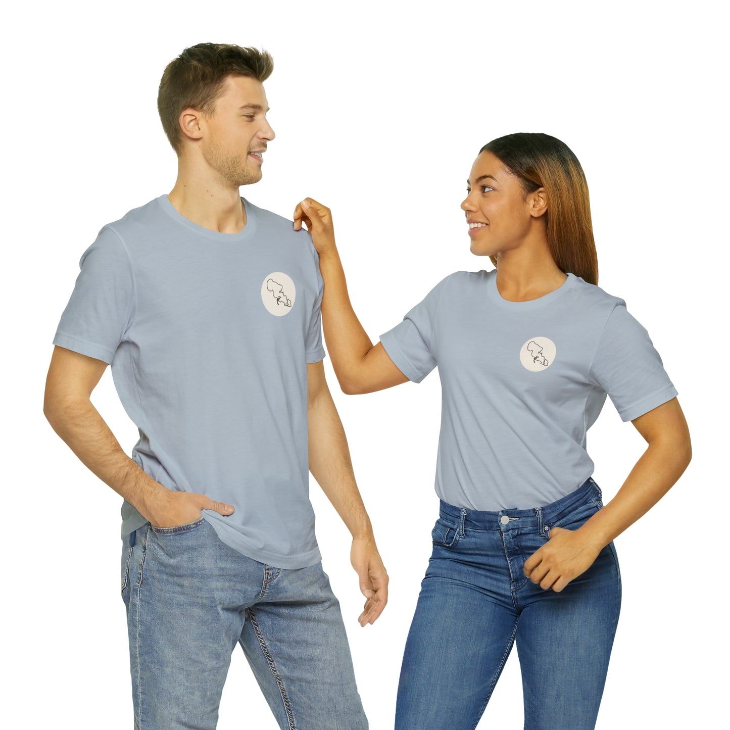 Row Boat Dog Fishing Color - Lac LaBelle Unisex Lightweight Short Sleeve Tee