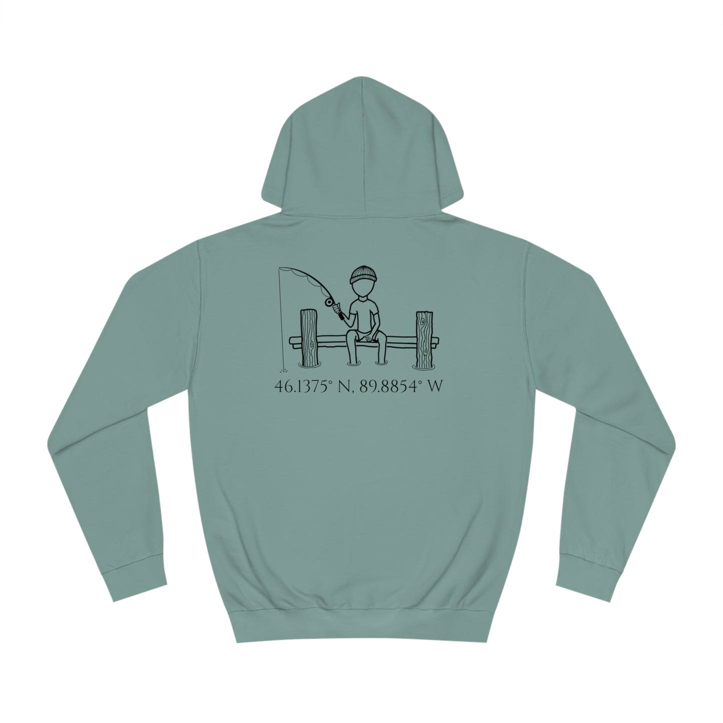 Manitowish Waters Fishing Off Dock - Unisex Hoodie Medium Weight