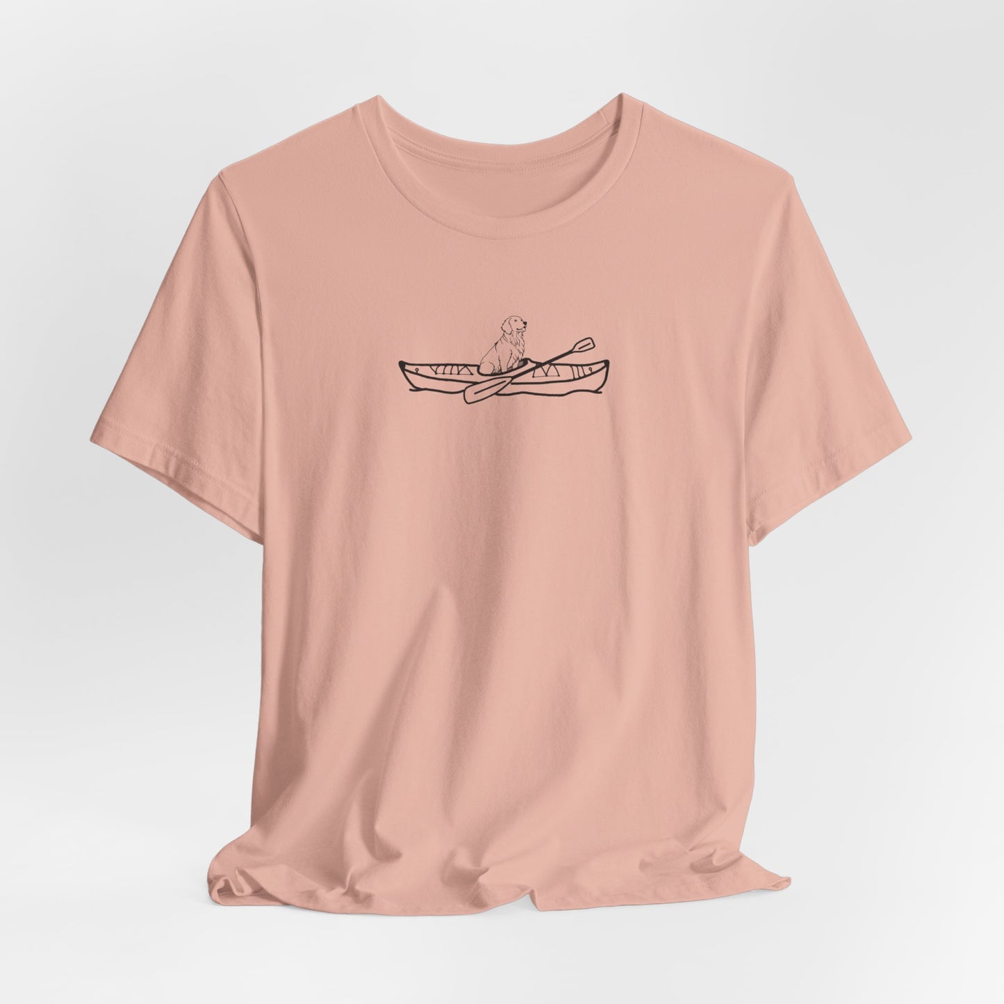 Kayak Dog Golden Retriever Unisex Lightweight Short Sleeve Tee (BC)