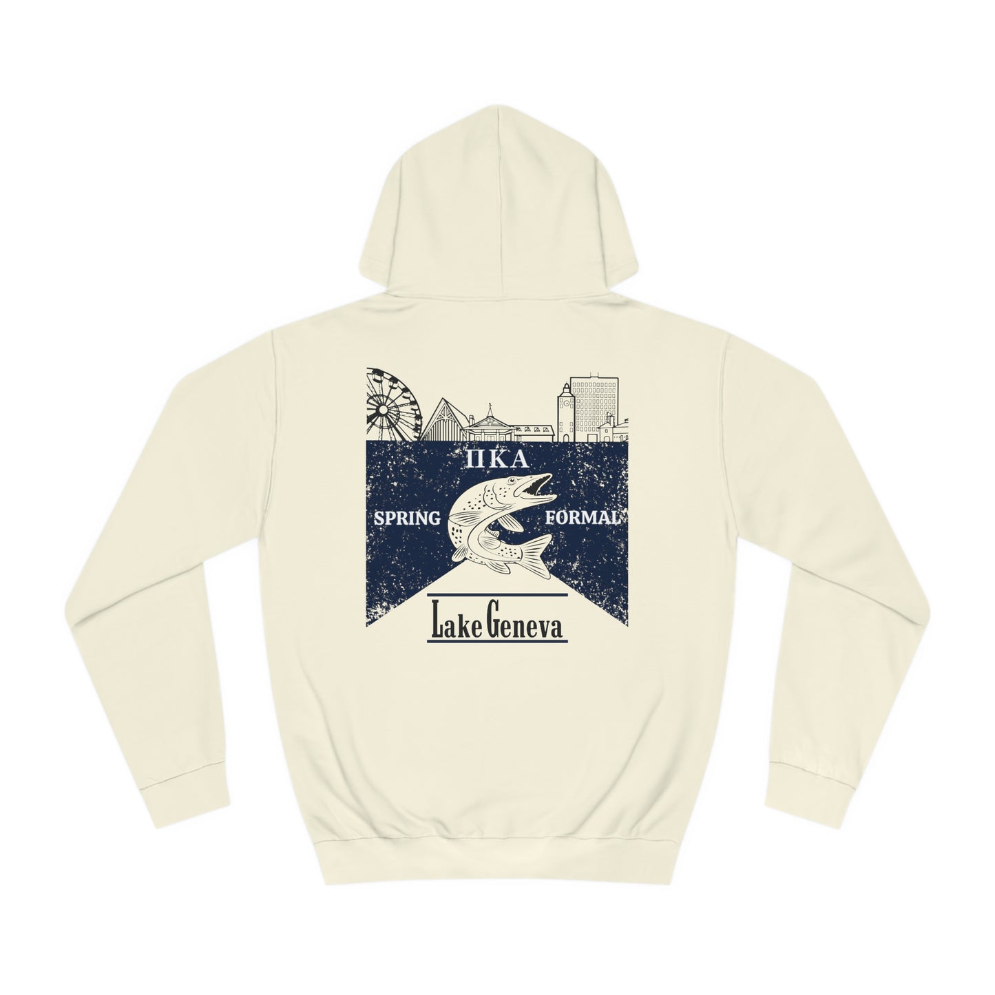 Pike Final Mockup Navy Unisex Hoodie Medium Weight (brown and navy yellow)