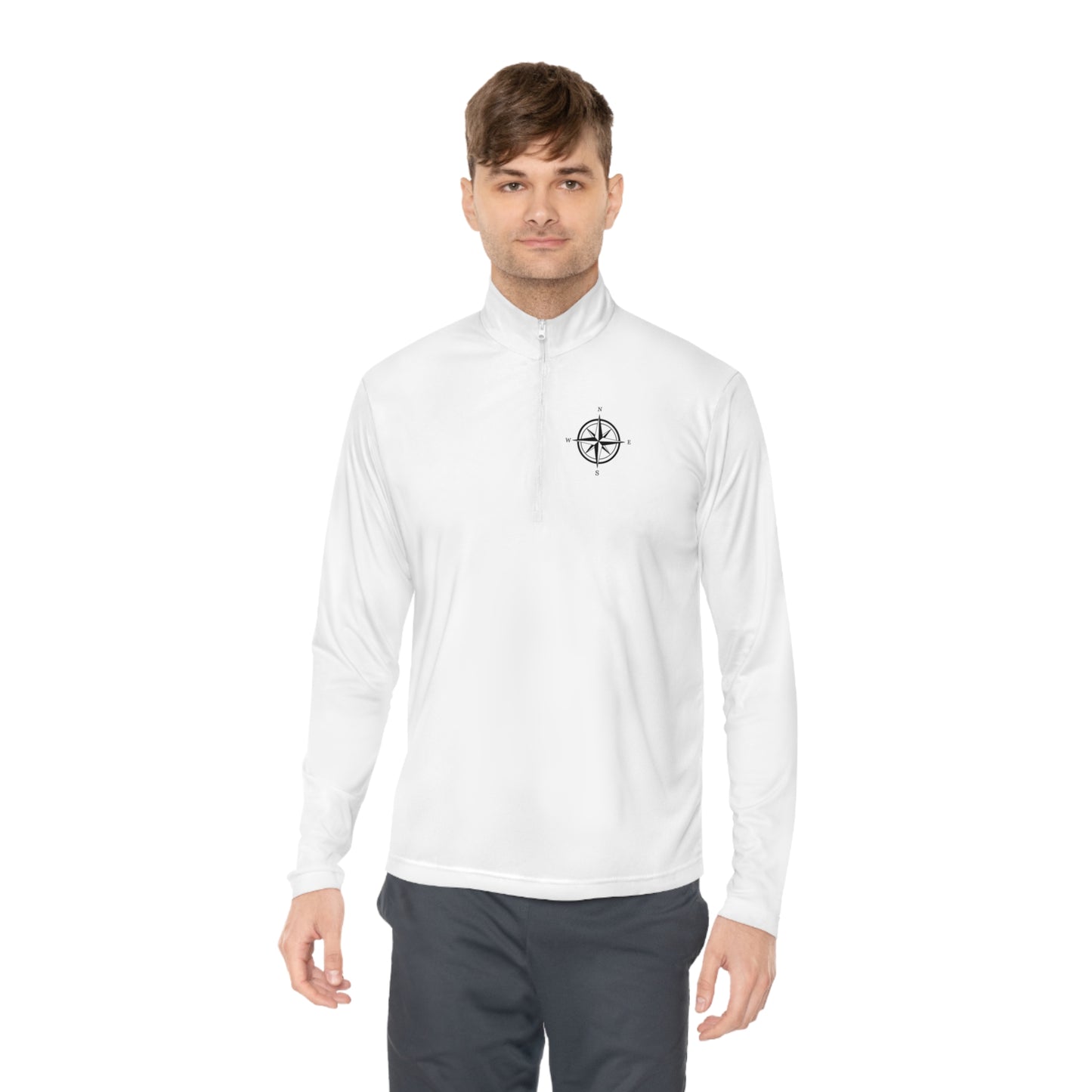 Lake Arbutus Unisex Quarter-Zip - compass rose patch
