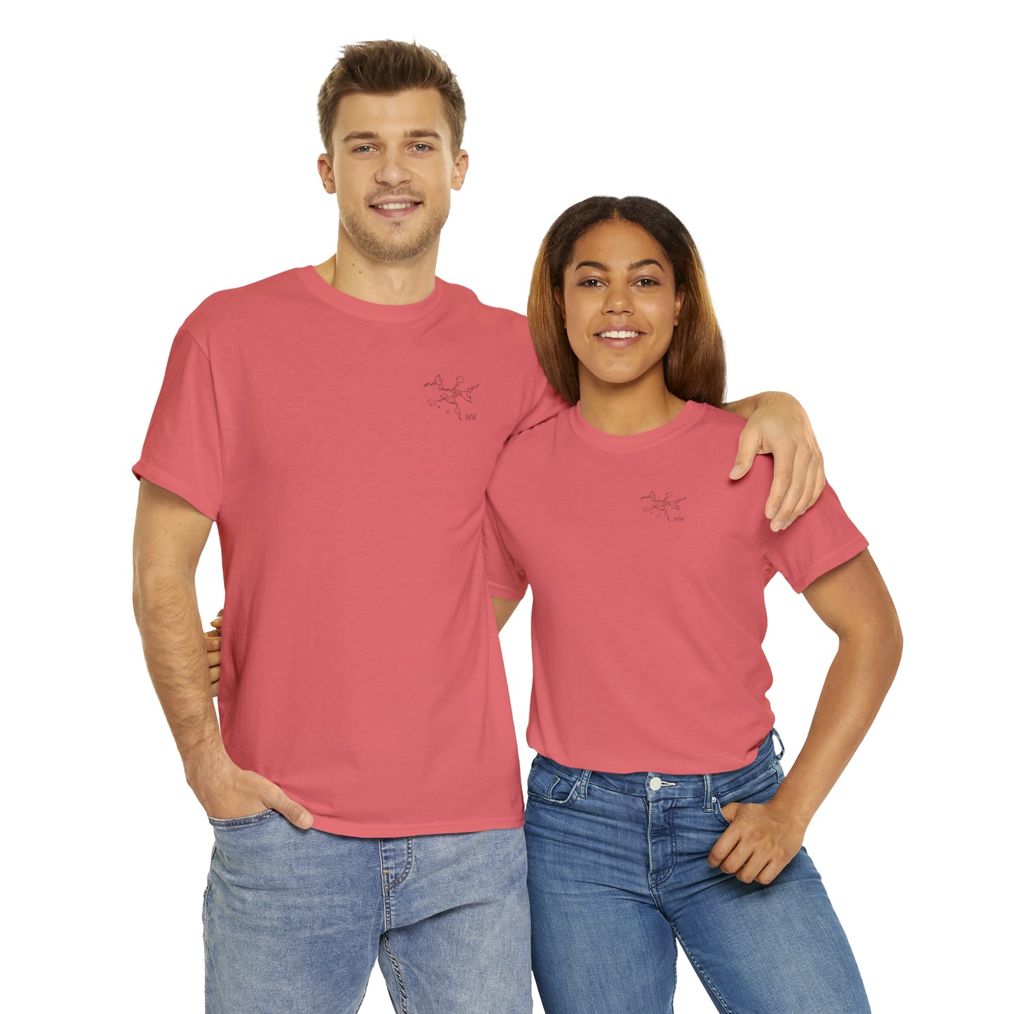 Manitowish Waters Fishing Off Dock - Unisex Heavyweight Short Sleeve Tee